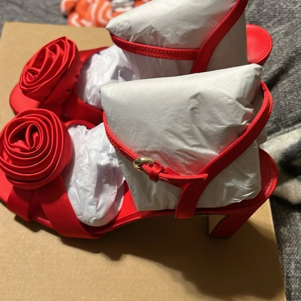 NWT J Crew Satin Rosette Heels